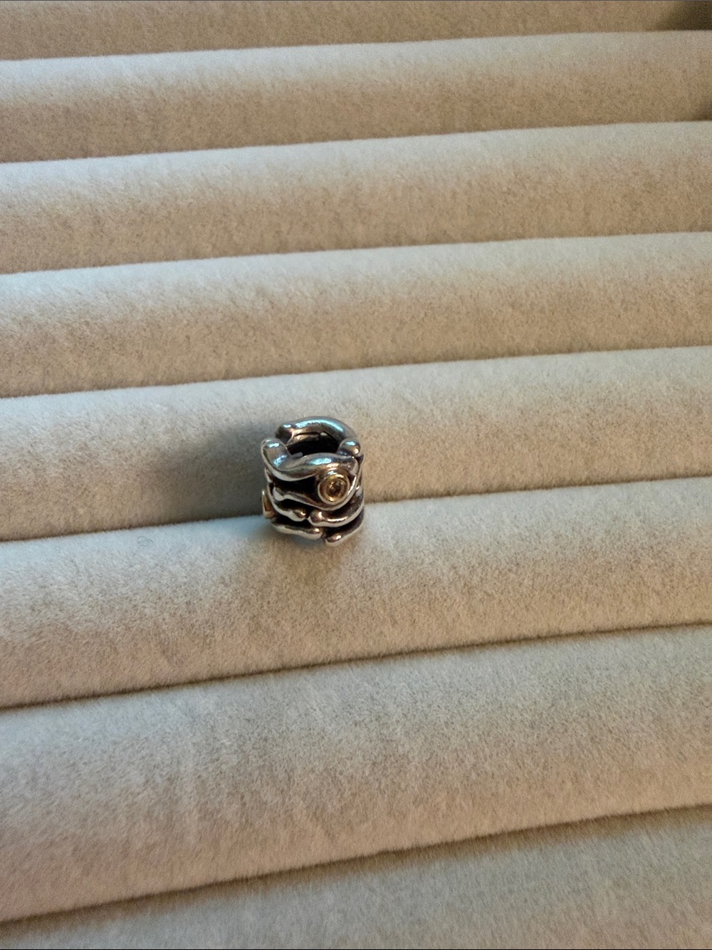 Pandora Retired Funny Bones 14K/SS & Diamond Charm